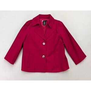 Rafaella Elements Women's Blazer Jacket Size L Pink 3/4 Sleeve
